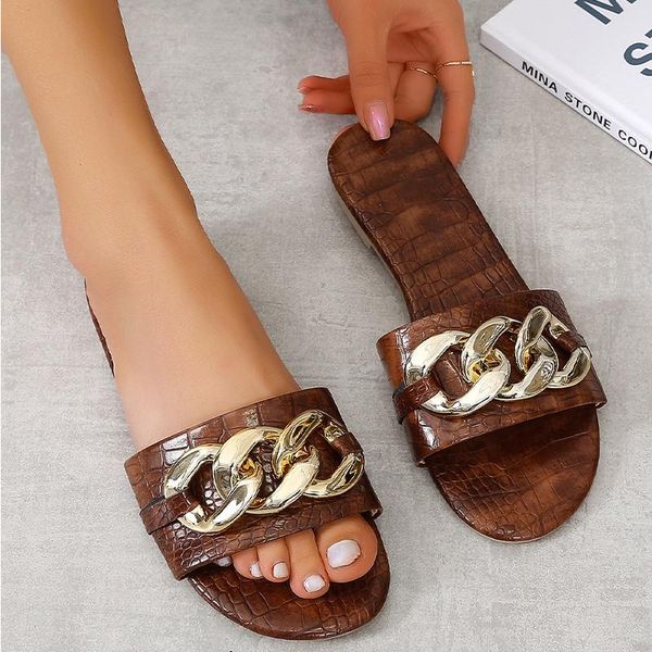 slippers women serpentine summer women's metal decoration flat female casual open toe slides ladies beach shoes plus size, Black
slippers women serpentine summer women's metal decoration flat female casual open toe slides ladies beach shoes plus size, Black