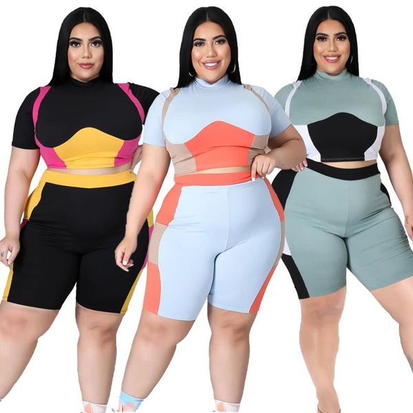 women's tracksuits plus size 5xl 2 piece sets womens outfits summer color t-shirt and shorts stitching stretch casual wholesale, Gray
women's tracksuits plus size 5xl 2 piece sets womens outfits summer color t-shirt and shorts stitching stretch casual wholesale, Gray