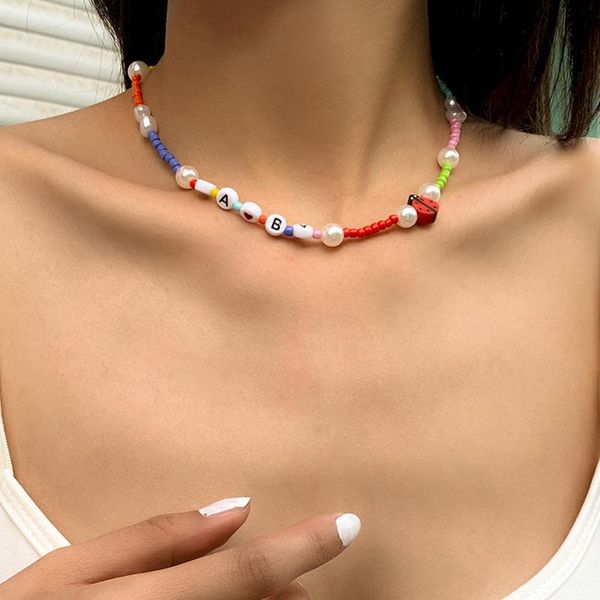 chokers bohemian summer beach imitation pearl choker necklace for women sweet girls baby letters acrylic beads insect necklaces jewelry, Golden;silver
chokers bohemian summer beach imitation pearl choker necklace for women sweet girls baby letters acrylic beads insect necklaces jewelry, Golden;silver
