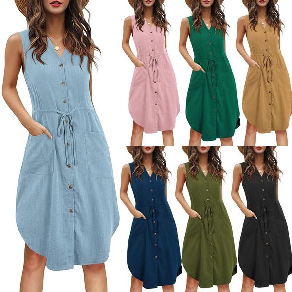 casual dresses women's shirt dress sleeveless solid colid long tank dressed vest women streetwear fashion female, Black;gray
casual dresses women's shirt dress sleeveless solid colid long tank dressed vest women streetwear fashion female, Black;gray