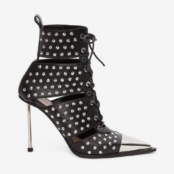 dress shoes 2021 high-heeled pointed white rivet cool boots european and american style fashion women's station, Black
dress shoes 2021 high-heeled pointed white rivet cool boots european and american style fashion women's station, Black