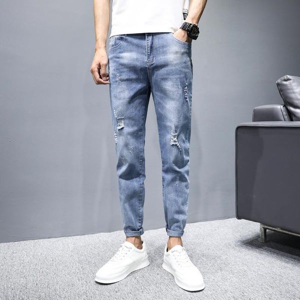 men's jeans spring summer denim pencil pants male casual slim-fit simple stretch trousers, Blue
men's jeans spring summer denim pencil pants male casual slim-fit simple stretch trousers, Blue