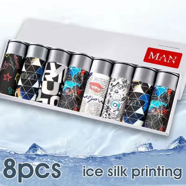 underpants 8 pcs set ice male underwear silk printing breathable comfort soft cotton lining fashion, Black;white
underpants 8 pcs set ice male underwear silk printing breathable comfort soft cotton lining fashion, Black;white