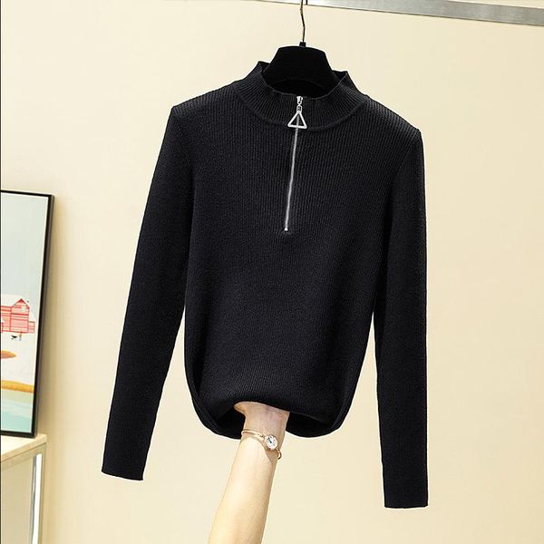 women's sweaters autumn and winter 2021, solid color knitted sweater, figure, high collar, long sleeve large size fashion, White;black
women's sweaters autumn and winter 2021, solid color knitted sweater, figure, high collar, long sleeve large size fashion, White;black