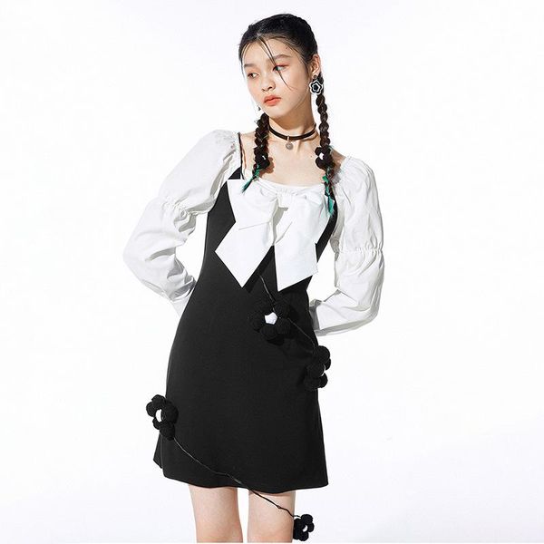 casual dresses dress 2021 female patchwork women's summer long sleeve bow loose black ladies, Black;gray
casual dresses dress 2021 female patchwork women's summer long sleeve bow loose black ladies, Black;gray