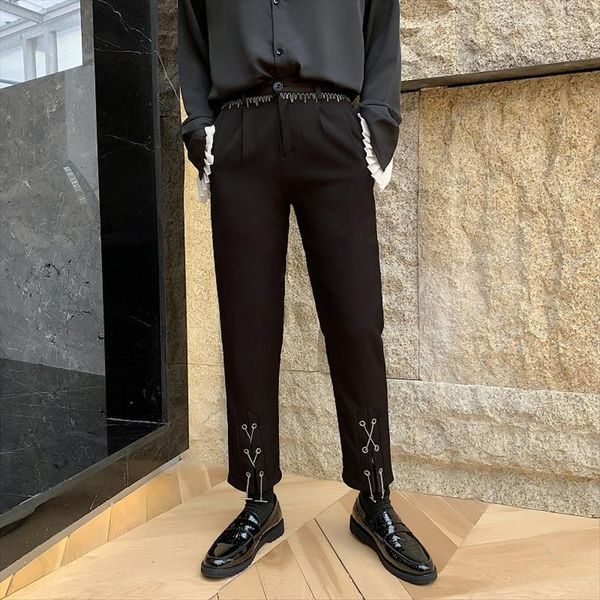 chain fashion casual slim fit women pant show trousers male streetwear vintage style clothes, Black
chain fashion casual slim fit women pant show trousers male streetwear vintage style clothes, Black