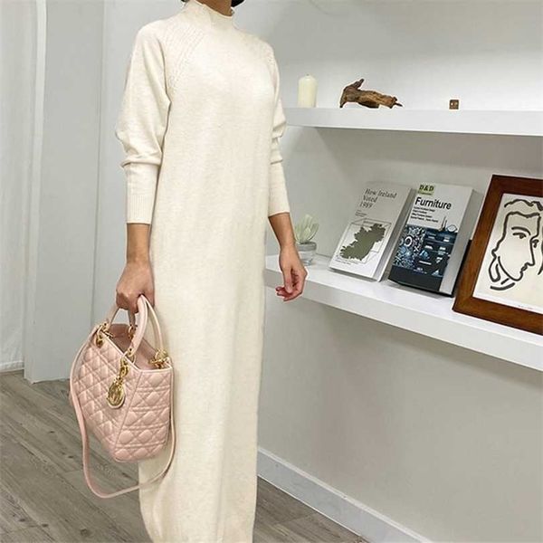 korean long cashmere dres autumn winter long-sleeve o-neck sweater dresses vintage oversized woolen knitwear 211220, Black;gray
korean long cashmere dres autumn winter long-sleeve o-neck sweater dresses vintage oversized woolen knitwear 211220, Black;gray