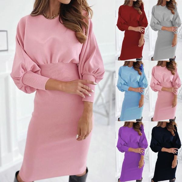 4# women casual solid color dresses autumn and winter temperament round neck waist pack hip princess dress vestido de mujer, Black;gray
4# women casual solid color dresses autumn and winter temperament round neck waist pack hip princess dress vestido de mujer, Black;gray