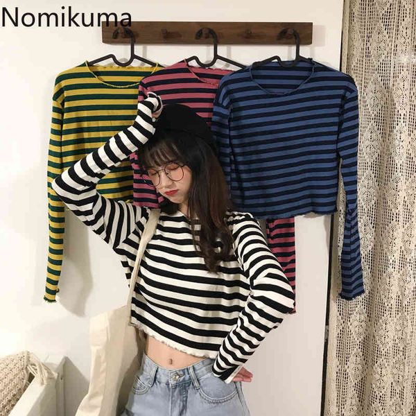 nomikuma high street striped t shirts women o neck long sleeve short contrast color casual basic tshirts female camisetas 210514, White
nomikuma high street striped t shirts women o neck long sleeve short contrast color casual basic tshirts female camisetas 210514, White
