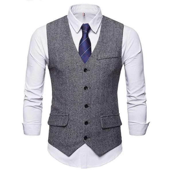 men's vests gray herringbone tweed suit vest brand slim fit sleeveless waistcoat male vintage gentleman british dress, Black;white
men's vests gray herringbone tweed suit vest brand slim fit sleeveless waistcoat male vintage gentleman british dress, Black;white