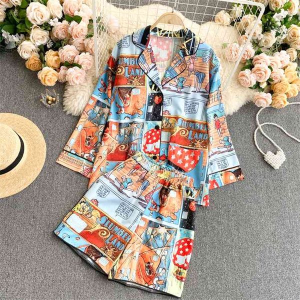 summer fashion temperament cartton print pajamas style suit female printing two-piece uk961 210507, White;black
summer fashion temperament cartton print pajamas style suit female printing two-piece uk961 210507, White;black