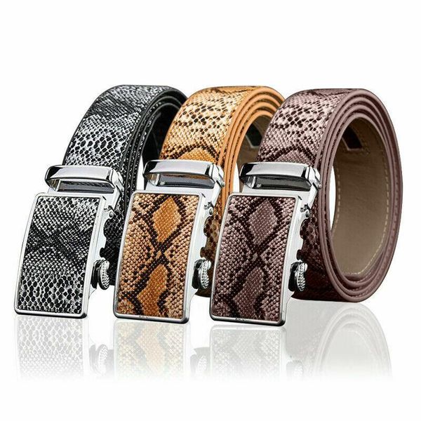 belts men's pu leather snakeskin embossing accurately fits automatic buckle ratchet belt, Black;brown
belts men's pu leather snakeskin embossing accurately fits automatic buckle ratchet belt, Black;brown