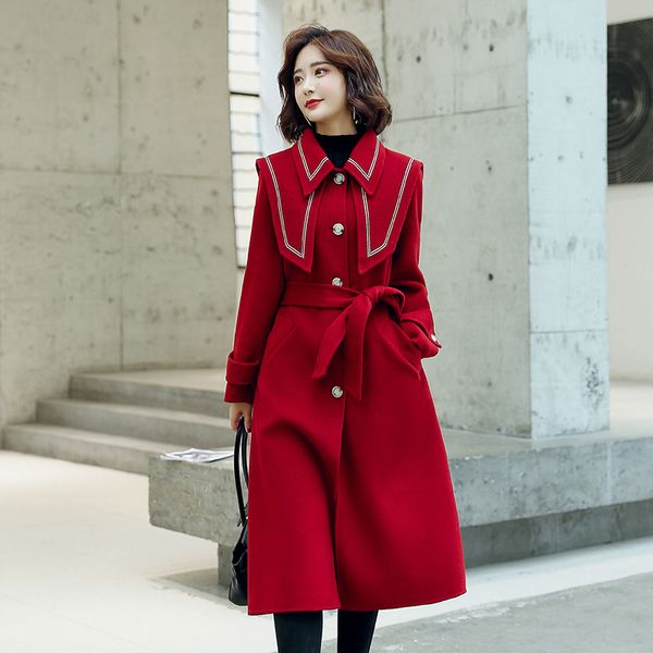casual dresses woolen coat women autumn winter fashion vintage navy collar adjust-waist high waist long wool blend dmec, Black;gray
casual dresses woolen coat women autumn winter fashion vintage navy collar adjust-waist high waist long wool blend dmec, Black;gray
