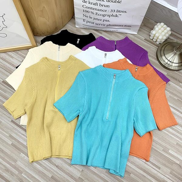 women's blouses & shirts 2021 summer women o-neck zipper striped knitted chic shirt lady short elastic slim high waist ruffles blouse c, White
women's blouses & shirts 2021 summer women o-neck zipper striped knitted chic shirt lady short elastic slim high waist ruffles blouse c, White