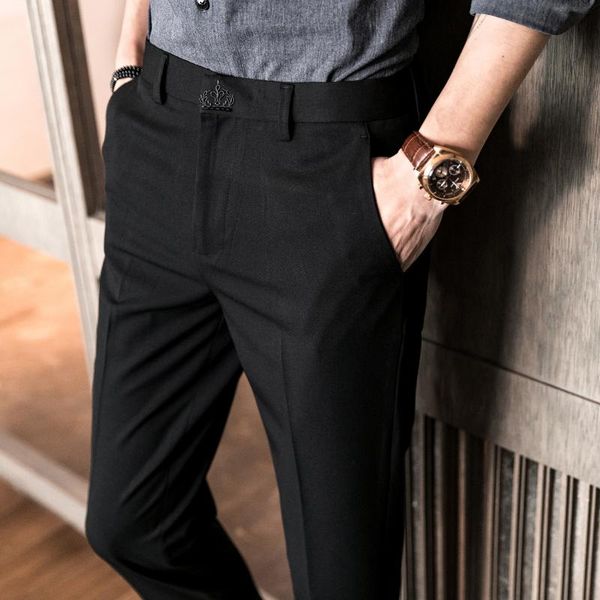 men's pants mrmt 2021 brand fall/winter western trousers slim casual large fashion for male solid color nine-minute trouser, Black
men's pants mrmt 2021 brand fall/winter western trousers slim casual large fashion for male solid color nine-minute trouser, Black