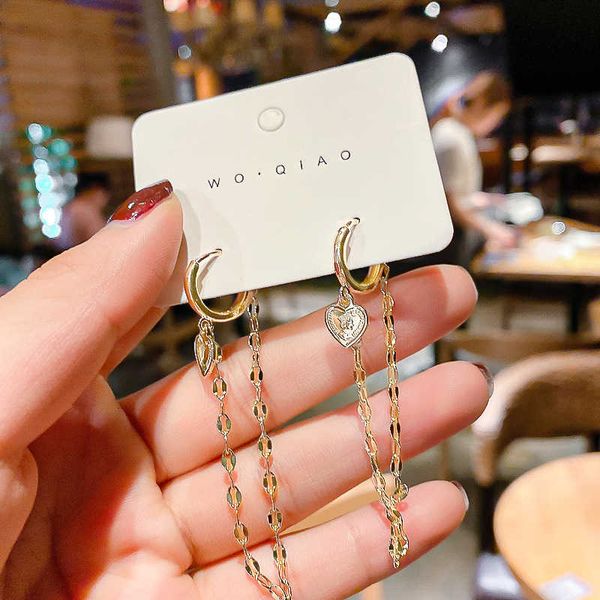 gold plated long tassel chain love fashion simple temperament net red trend earrings women, Silver
gold plated long tassel chain love fashion simple temperament net red trend earrings women, Silver