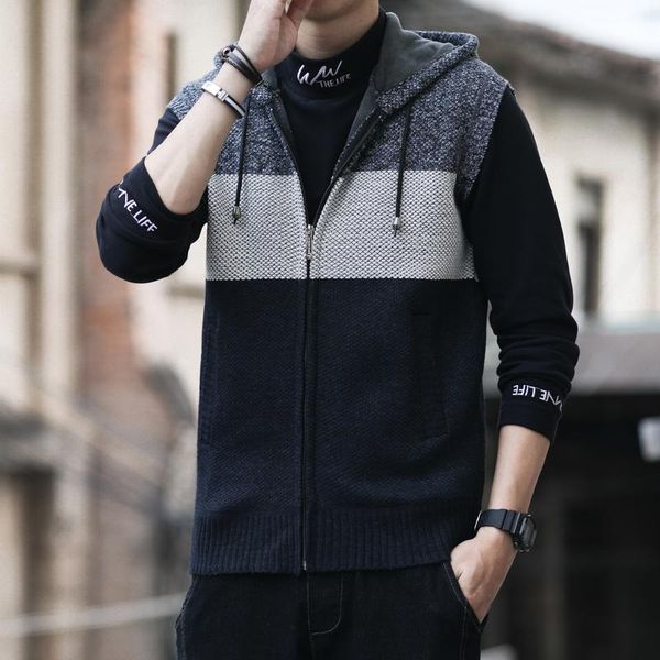 men's vests men fashion vest winter jacket warm knitted sweater casual coat male hooded zipper sleeveless waistcoat gilet, Black;white
men's vests men fashion vest winter jacket warm knitted sweater casual coat male hooded zipper sleeveless waistcoat gilet, Black;white