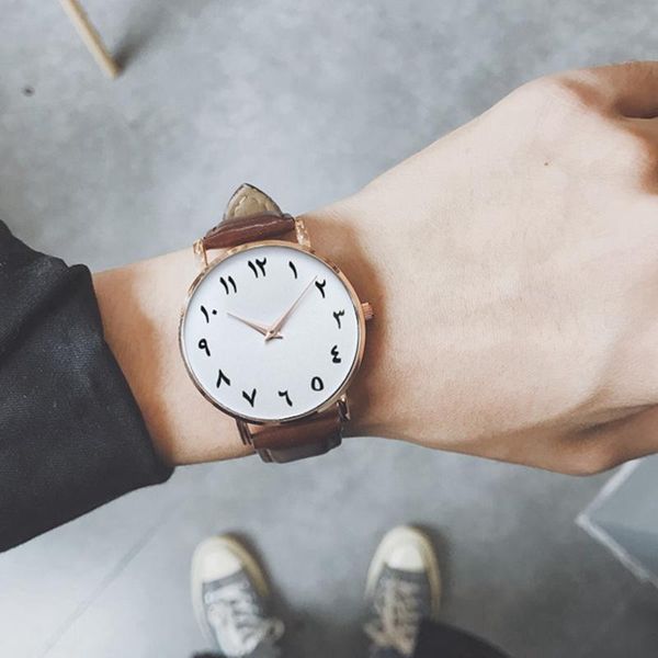 wristwatches arabic digital men's watch casual fashion 2 hands quartz movement wristwatch brown strap leather watchband 2021, Slivery;brown
wristwatches arabic digital men's watch casual fashion 2 hands quartz movement wristwatch brown strap leather watchband 2021, Slivery;brown
