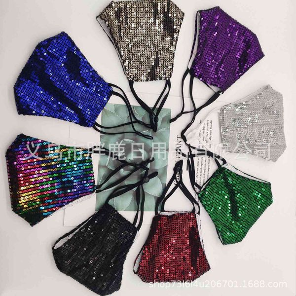 sequin mask creative three-layer washing ice silk breathable gasket can be added personalized
sequin mask creative three-layer washing ice silk breathable gasket can be added personalized