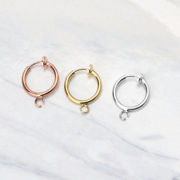 clip-on & screw back 10pcs brass round hoop clip with loop for earring diy charms jewelry findings, Silver
clip-on & screw back 10pcs brass round hoop clip with loop for earring diy charms jewelry findings, Silver