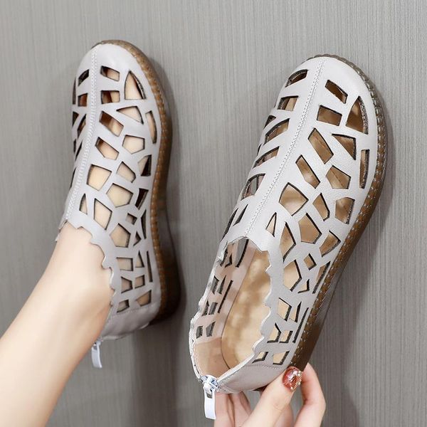 summer genuine leather hollow shoes woman sandals casual sneakers flat soft sole comfortable large size, Black
summer genuine leather hollow shoes woman sandals casual sneakers flat soft sole comfortable large size, Black