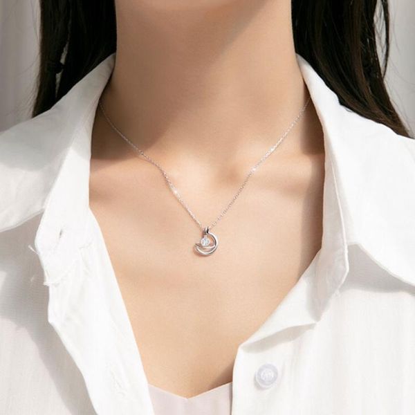 pendant necklaces creative geometric planet necklace zircon crescent clavicle chain jewelry gift, Silver
pendant necklaces creative geometric planet necklace zircon crescent clavicle chain jewelry gift, Silver