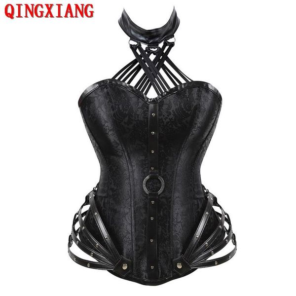 women's shapers 2021 halter strapless black gothic print corset women steampunk bustier iron chain firm 11 steel frame zipper underwear, Black;white
women's shapers 2021 halter strapless black gothic print corset women steampunk bustier iron chain firm 11 steel frame zipper underwear, Black;white