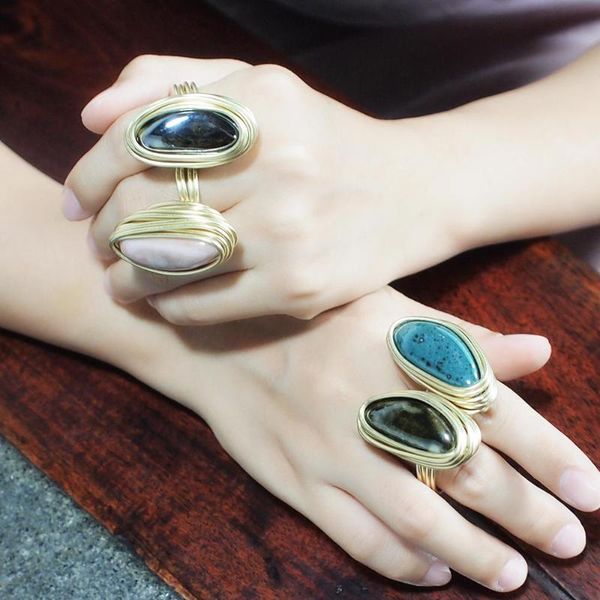 cluster rings ceramic for women handmade metal wire statement finger accessories party wedding jewelry ukmoc, Golden;silver
cluster rings ceramic for women handmade metal wire statement finger accessories party wedding jewelry ukmoc, Golden;silver