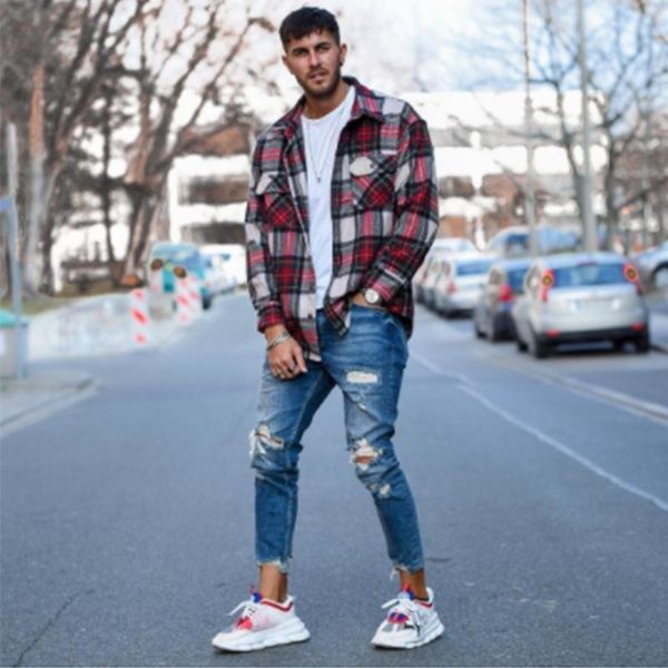 mens ripped jeans casual skinny jean destroyed hole slim fit denim pencil pants man ankle length calca trousers streetwear men's, Blue
mens ripped jeans casual skinny jean destroyed hole slim fit denim pencil pants man ankle length calca trousers streetwear men's, Blue