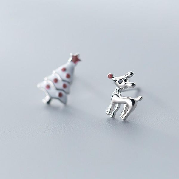 stud 925 sterling silver elk deer christmas tree gift earrings for women girls kids contracted fashion, Golden;silver
stud 925 sterling silver elk deer christmas tree gift earrings for women girls kids contracted fashion, Golden;silver
