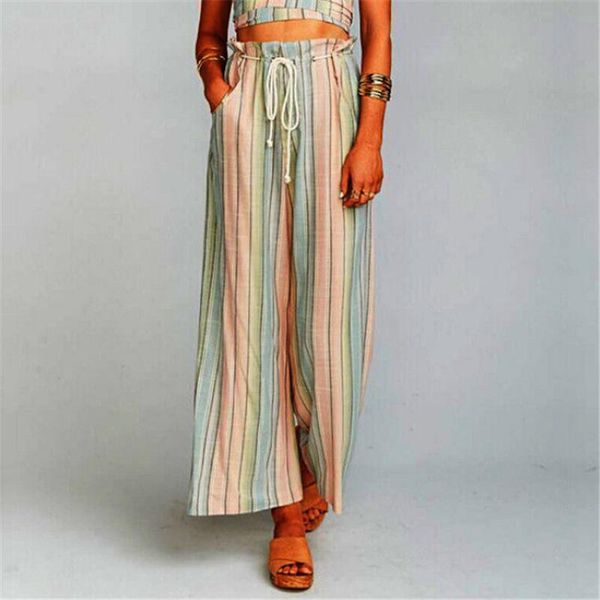 women's pants & capris ol office loose stretch 2021 ladies fashion high waist wide leg long rainbow striped trousers, Black;white
women's pants & capris ol office loose stretch 2021 ladies fashion high waist wide leg long rainbow striped trousers, Black;white