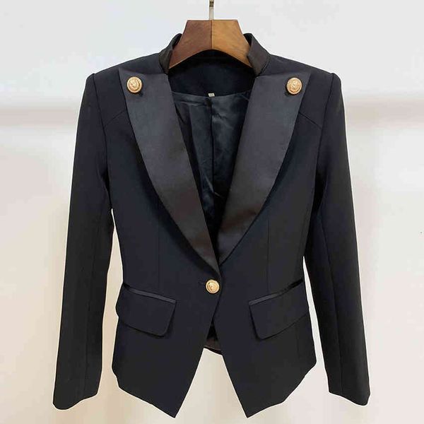 women's suits & blazers designer stylish single button lion embellished satin collar jacket ezpz, White;black
women's suits & blazers designer stylish single button lion embellished satin collar jacket ezpz, White;black