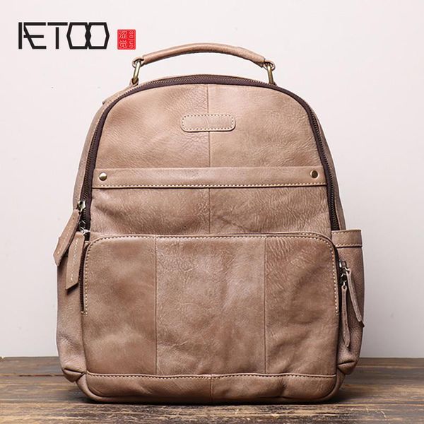 backpack aetoo men's leather backpack, women's matte shoulder bag, large-capacity computer travel backpack.
backpack aetoo men's leather backpack, women's matte shoulder bag, large-capacity computer travel backpack.