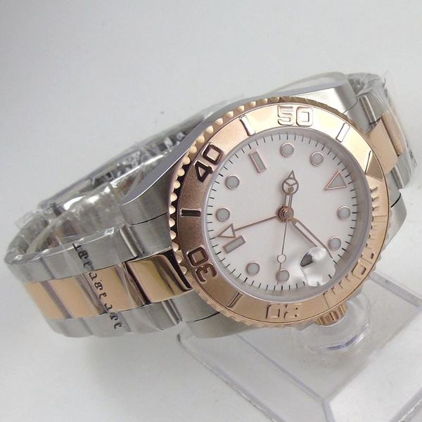 wristwatches 40mm sterile white dial sapphire glass date steel bracelet rose gold plated gmt automatic movement men's watch, Slivery;brown
wristwatches 40mm sterile white dial sapphire glass date steel bracelet rose gold plated gmt automatic movement men's watch, Slivery;brown