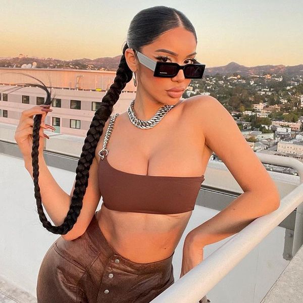 women's tanks & camis 2021 summer solid color one-shoulder tight crop women slim hollow halter vest tank female, White
women's tanks & camis 2021 summer solid color one-shoulder tight crop women slim hollow halter vest tank female, White