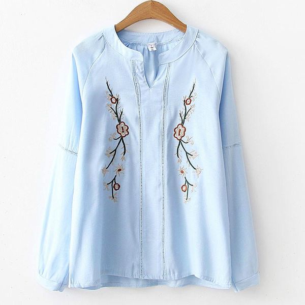 women's blouses & shirts 2021 moda feminina blusas e camisa de manga longa com decote em v casual mulheres bordado floral roupas femin, White
women's blouses & shirts 2021 moda feminina blusas e camisa de manga longa com decote em v casual mulheres bordado floral roupas femin, White