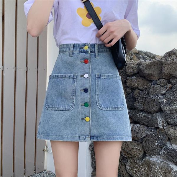 big yards jean skirts female high spring and summer students pockets hip a-line skirt, Black
big yards jean skirts female high spring and summer students pockets hip a-line skirt, Black