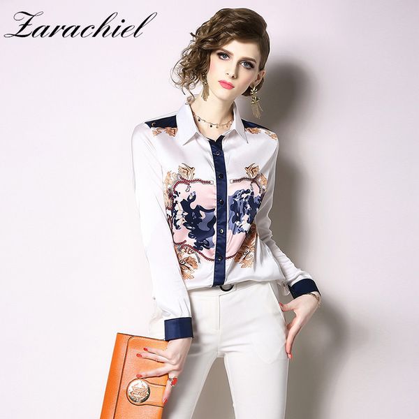 fashion women casual pattern print and blouses female long sleeve satin loose blusas ladies office shirts 210416, White
fashion women casual pattern print and blouses female long sleeve satin loose blusas ladies office shirts 210416, White