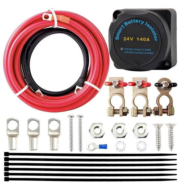parts 24v 140a dual battery isolator kit, waterproof smart with wiring cable for car, rv, utv, boat, camper
parts 24v 140a dual battery isolator kit, waterproof smart with wiring cable for car, rv, utv, boat, camper