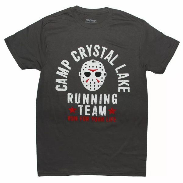 friday the 13th jason voorhees camp crystal lake running team t shirt unis, White;black
friday the 13th jason voorhees camp crystal lake running team t shirt unis, White;black