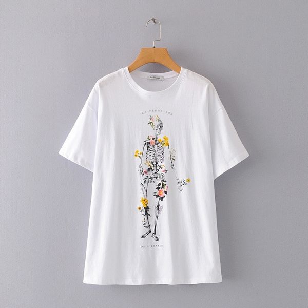hsa summer skeleton print t-shirt casual loose o-neck short sleeve tees harajuku women street female 210417, White
hsa summer skeleton print t-shirt casual loose o-neck short sleeve tees harajuku women street female 210417, White