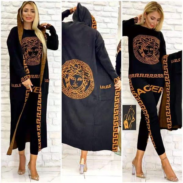 pants fashion suits face jacquard t-shirt pencil shawl soft sweater three piece women's wear, White
pants fashion suits face jacquard t-shirt pencil shawl soft sweater three piece women's wear, White