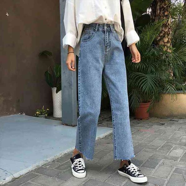 womens denim wide-leg pants high waist vertical loose straight ankle-length jeans, Blue
womens denim wide-leg pants high waist vertical loose straight ankle-length jeans, Blue