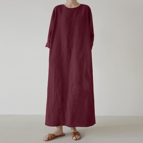 casual dresses o neck long sleeve baggy sundress women solid maxi dress autumn loose cotton vestidos oversized kaftan robe, Black;gray
casual dresses o neck long sleeve baggy sundress women solid maxi dress autumn loose cotton vestidos oversized kaftan robe, Black;gray