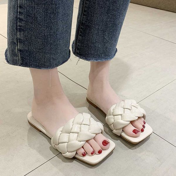 rimocy fashion weave slippers women square toe flat casual shoes woman summer solid color beach sandals female slides 210528, Black
rimocy fashion weave slippers women square toe flat casual shoes woman summer solid color beach sandals female slides 210528, Black