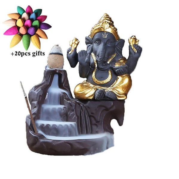 fragrance lamps ceramic elephant god ganesha backflow incense burner india waterfall aroma censer stick holder + 20pcs cones
fragrance lamps ceramic elephant god ganesha backflow incense burner india waterfall aroma censer stick holder + 20pcs cones