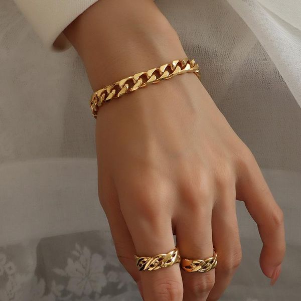 fashion punk hip hop gold silver color for women men cuban thick chain bracelets bangles charm metal jewelry gift 2021 link,, Black
fashion punk hip hop gold silver color for women men cuban thick chain bracelets bangles charm metal jewelry gift 2021 link,, Black