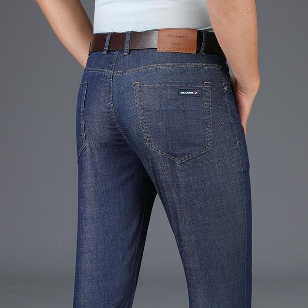 men's jeans brand for men business casual straight summer plus size stretch pant tencel denim long trousers, Blue
men's jeans brand for men business casual straight summer plus size stretch pant tencel denim long trousers, Blue