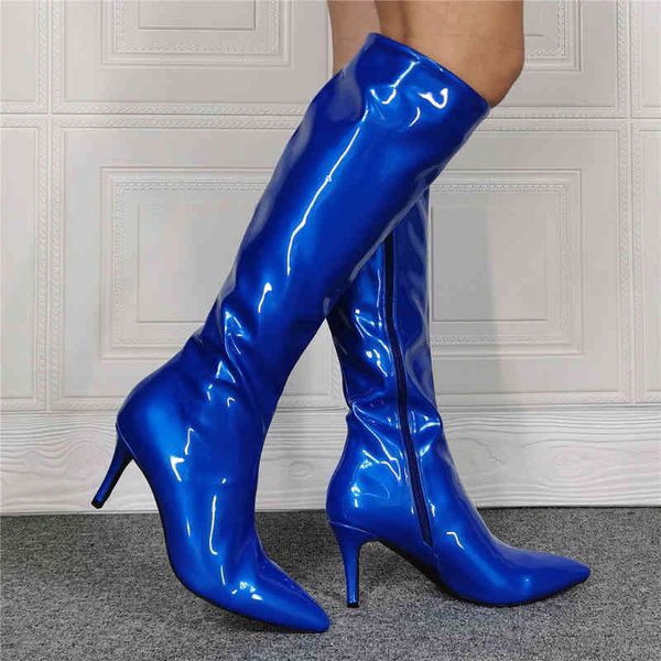 women's thigh-high handmade boots blue pointed toe high heel large size 45 female long over the knee shoes 1025-w11, Black
women's thigh-high handmade boots blue pointed toe high heel large size 45 female long over the knee shoes 1025-w11, Black