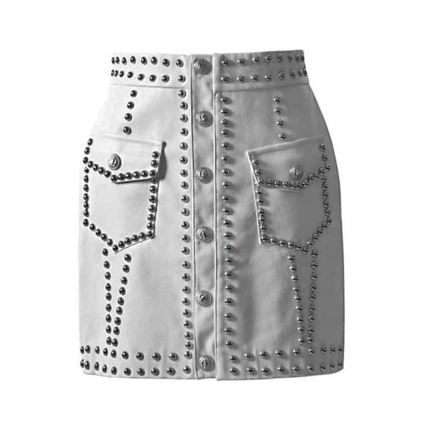 black and white heavy rivets pu leather skirts high waist single breasted mini skirt for women punk style spring fashion
black and white heavy rivets pu leather skirts high waist single breasted mini skirt for women punk style spring fashion